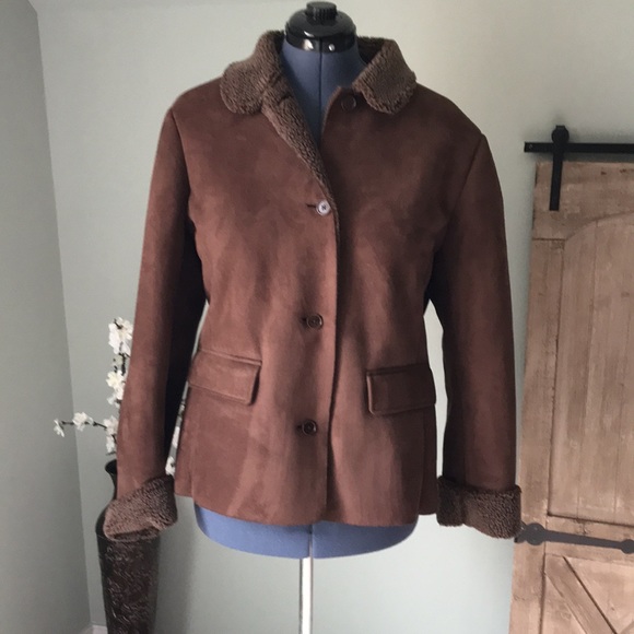 Lands' End Brown Suede Jacket Size XL - Picture 2 of 6